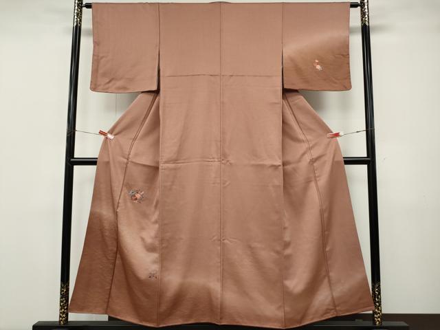 平和屋着物●訪問着 刺繍 芝草花文 暈し染め 金彩 正絹 逸品 CABK8017ut