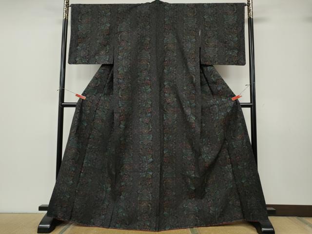 平和屋着物●本場大島紬 9マルキ 更紗花間道 正絹 逸品 未使用 CABK8025ut