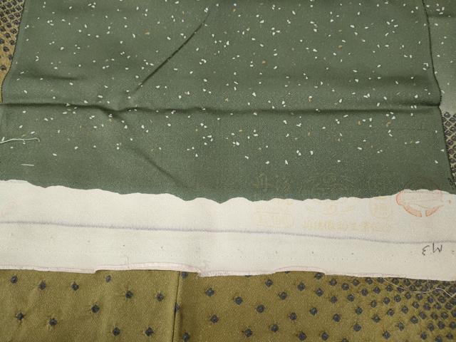 平和屋着物●色留訪問着 絞り 刺繍 エ霞飛鳥文 暈し染め 銀通し地 反端付き 正絹 逸品 CABK8029ut