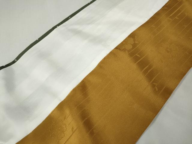 平和屋着物●色留訪問着 絞り 刺繍 エ霞飛鳥文 暈し染め 銀通し地 反端付き 正絹 逸品 CABK8029ut