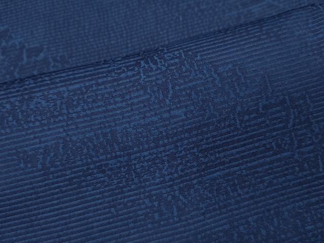 平和屋着物●上質なお召 藍 斜線吉祥文 正絹 逸品 CABK8030ut