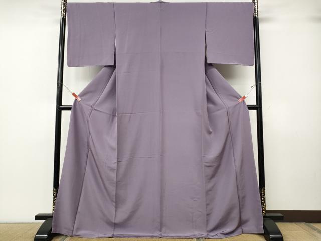 平和屋着物●上質な色無地 浅紫色 ぜんまい糸 正絹 逸品 未使用 CABK8033ut