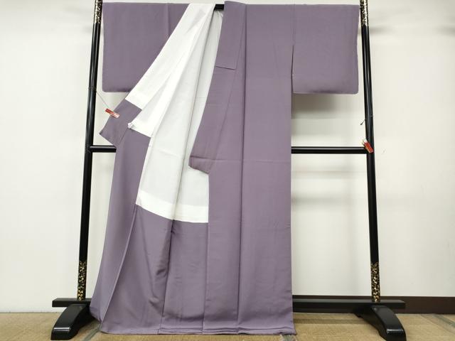 平和屋着物●上質な色無地 浅紫色 ぜんまい糸 正絹 逸品 未使用 CABK8033ut