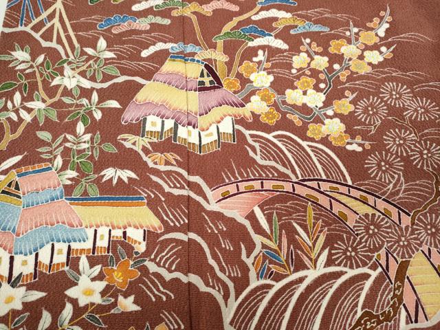 平和屋着物●訪問着 友禅 御所解花文 鬼しぼ縮緬 正絹 逸品 CABK8045ut
