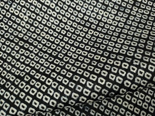 平和屋着物●大変加工の良い総絞り小紋 黒地 正絹 逸品 CABK8052ut