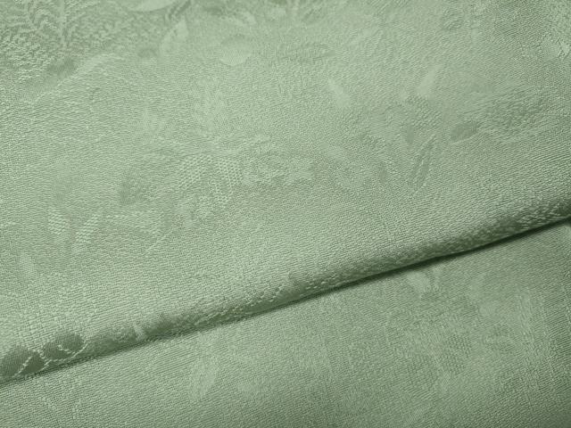 平和屋着物●無地絵羽訪問着 草花地紋 柳鼠色 正絹 逸品 CABK8053ut