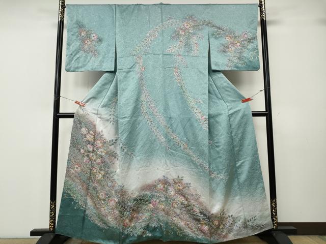 平和屋着物●訪問着 辻が花 絞り 暈し染め 金彩 正絹 逸品 CABK8067ut