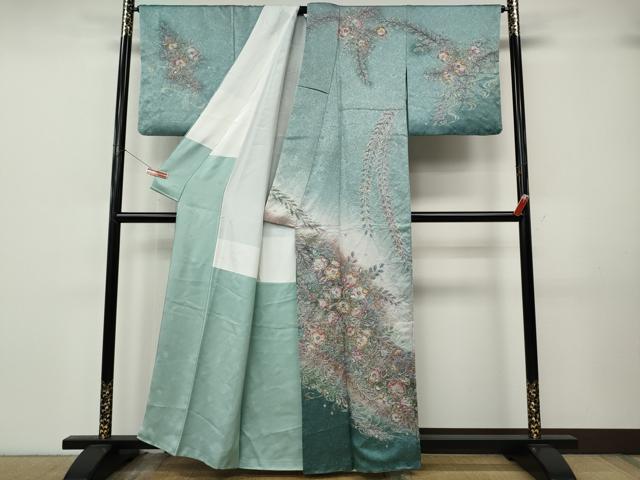 平和屋着物●訪問着 辻が花 絞り 暈し染め 金彩 正絹 逸品 CABK8067ut