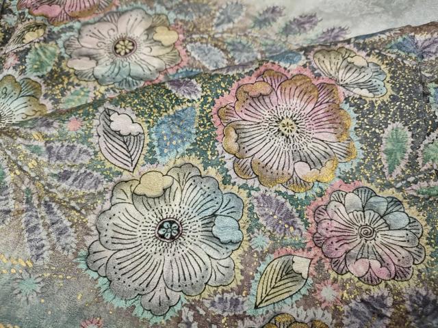 平和屋着物●訪問着 辻が花 絞り 暈し染め 金彩 正絹 逸品 CABK8067ut