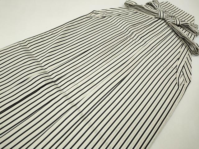 平和屋着物●男性 行灯袴 縞 銀糸 正絹 逸品 CABK8079ut