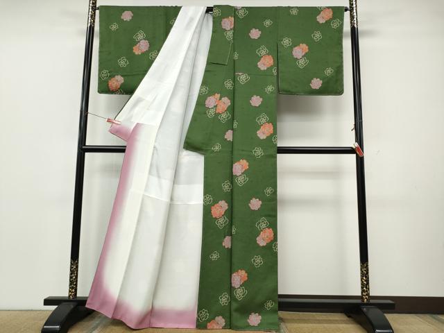 平和屋着物●上質な小紋 舞花文 正絹 逸品 未使用 CABK8089ut