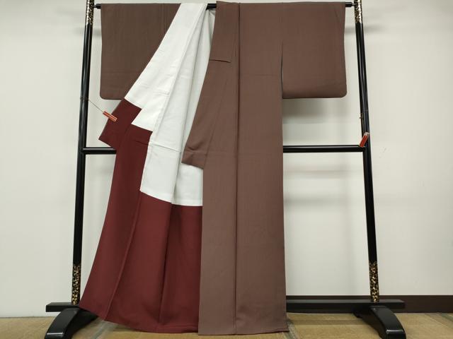 平和屋着物●上質な小紋 縞 正絹 逸品 CABK8096ut