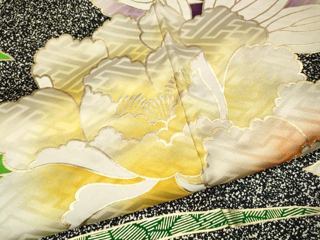 平和屋着物●豪華振袖 駒刺繍 舞花文 暈し染め 金彩 正絹 逸品 CABK8098ut