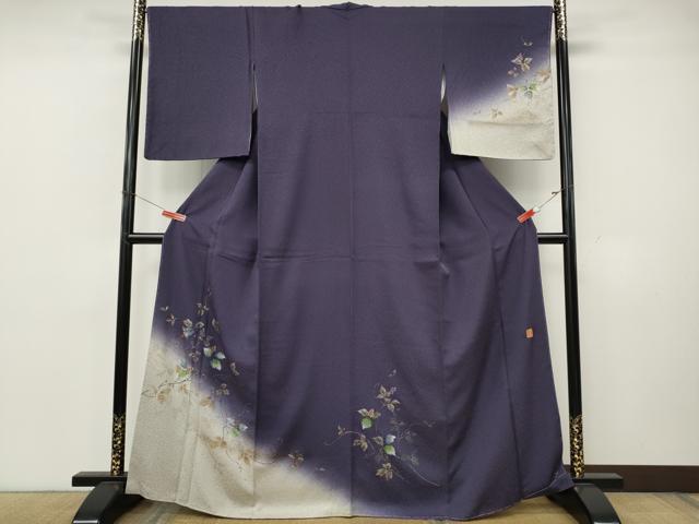 平和屋着物●和紙染染色作家・植村彩弘 訪問着 手描き 枝花文 暈し染め 金彩 やまと誂製 正絹 逸品 CABK8102ut