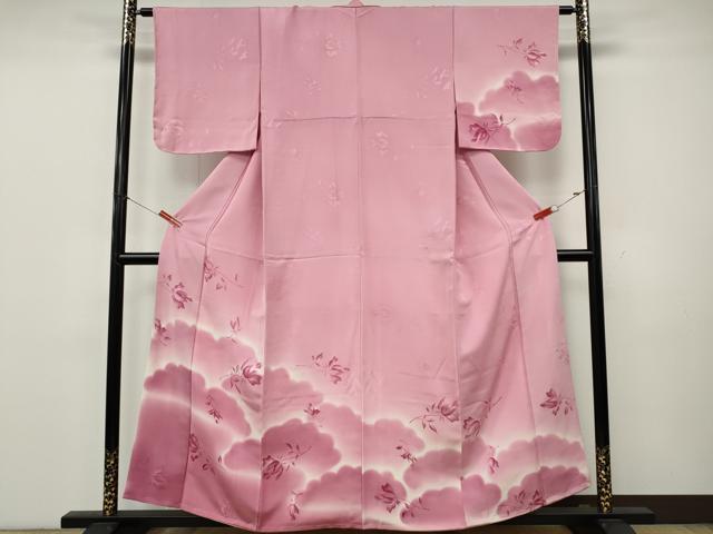 平和屋着物●訪問着 地紋起こし 枝花文 暈し染め 正絹 逸品 CABK8108ut