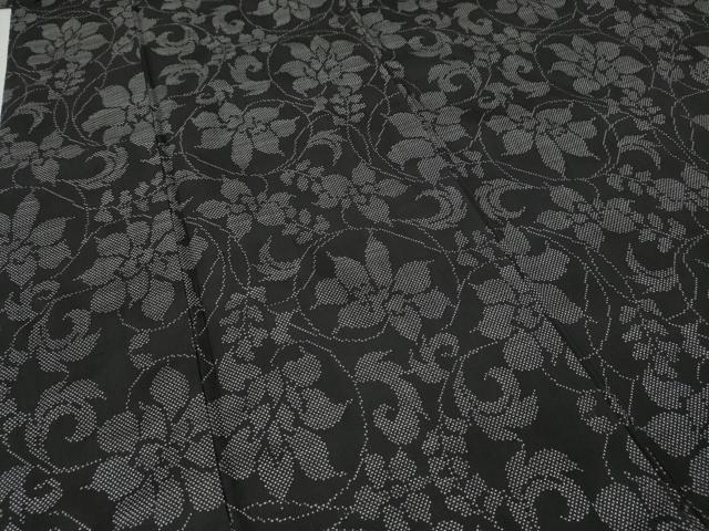 平和屋着物●本場大島紬 7マルキ 蔦の葉花文 正絹 逸品 CABK8115ut