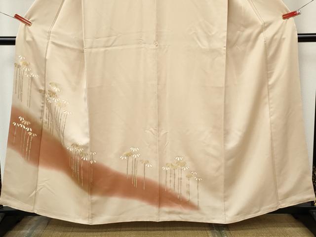 平和屋着物●訪問着 駒刺繍 竹 暈し染め 三越扱い 正絹 逸品 CABK8122ut
