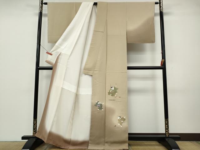 平和屋着物●訪問着 刺繍 童子遊び 暈し染め 正絹 逸品 未使用 CABK8128ut