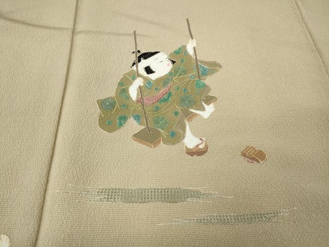 平和屋着物●訪問着 刺繍 童子遊び 暈し染め 正絹 逸品 未使用 CABK8128ut