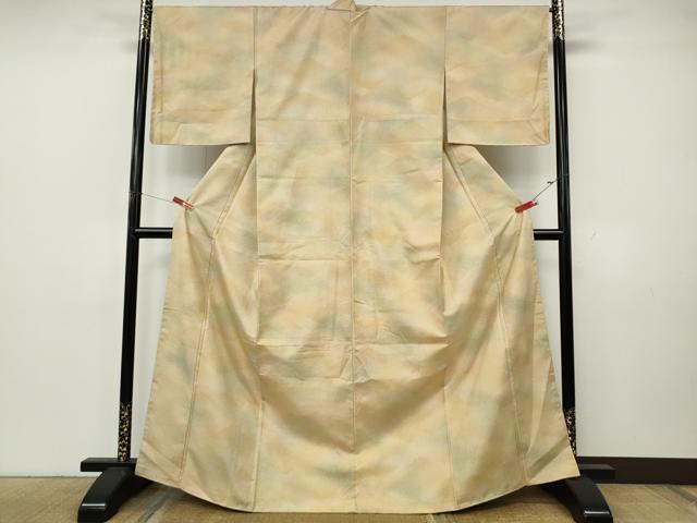 平和屋着物●上質な紬 遠山文 暈し染め さが美扱い 正絹 逸品 未使用 CABK8130ut