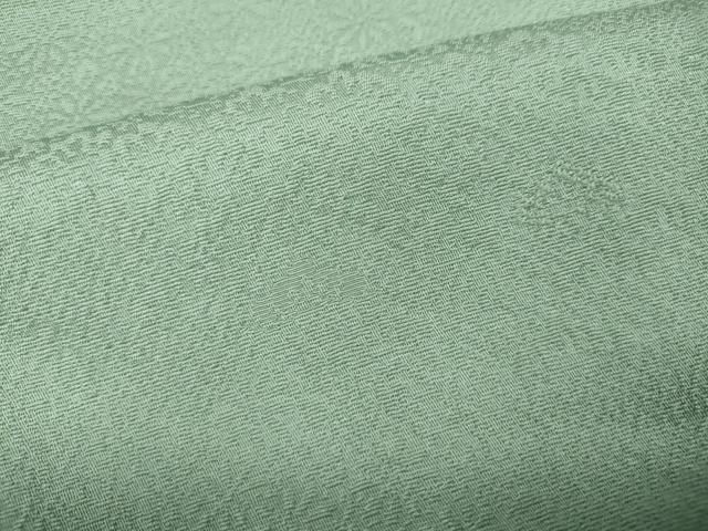 平和屋着物●上質な色無地 草花地紋 白緑色 正絹 逸品 未使用 CABK8135ut