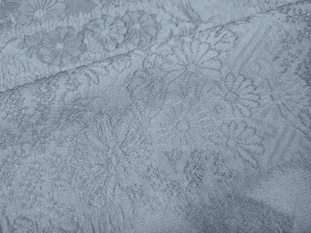 平和屋着物●上質な色無地 草花地紋 藤鼠色 正絹 逸品 CABK8137ut