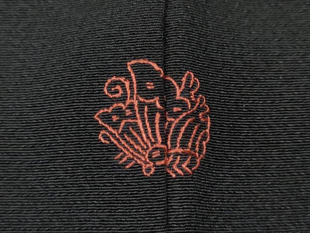 平和屋着物●訪問着 地紙枝花文 暈し染め 黒地 金彩 正絹 逸品 CABK8151ut