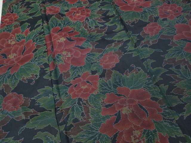 平和屋着物●本場大島紬 7マルキ 舞花文 正絹 逸品 CABK8152ut