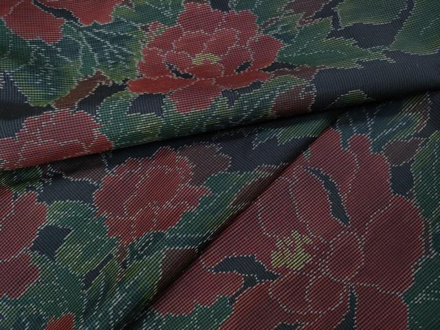 平和屋着物●本場大島紬 7マルキ 舞花文 正絹 逸品 CABK8152ut