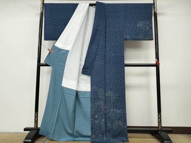 平和屋着物●訪問着 エ霞地紙吉祥花文 正絹 逸品 未使用 CABK8161ut