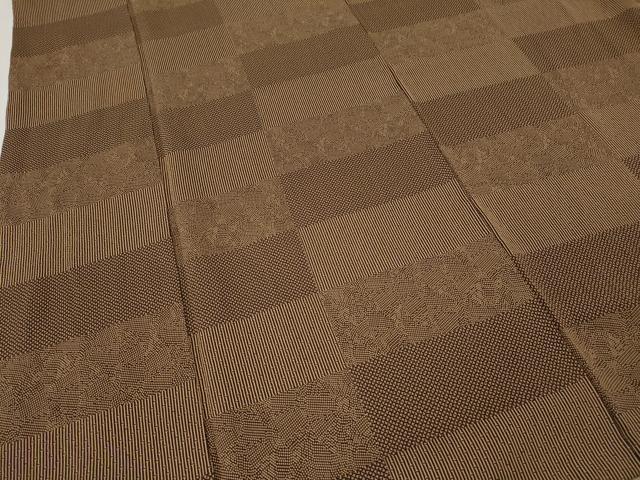 平和屋着物●上質なお召 格子吉祥文 正絹 逸品 CABK8165ut