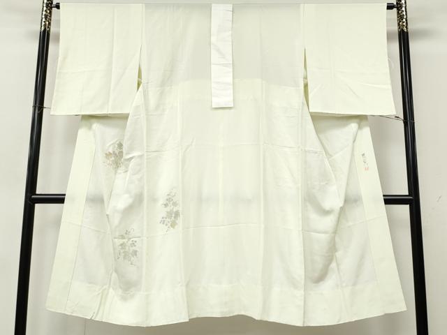 平和屋着物●長襦袢 無双仕立て 作家物 手描き 葡萄蔦の葉文 正絹 逸品 CABK8168ut