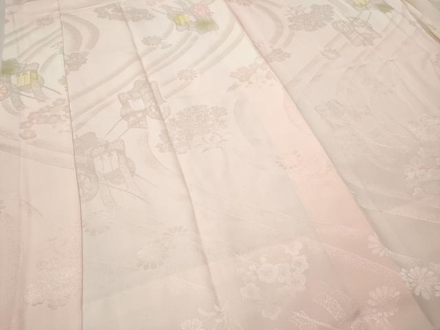 平和屋着物●振袖用長襦袢 袷 御所車花地紋 暈し染め さが美扱い 正絹 逸品 CABK8171ut