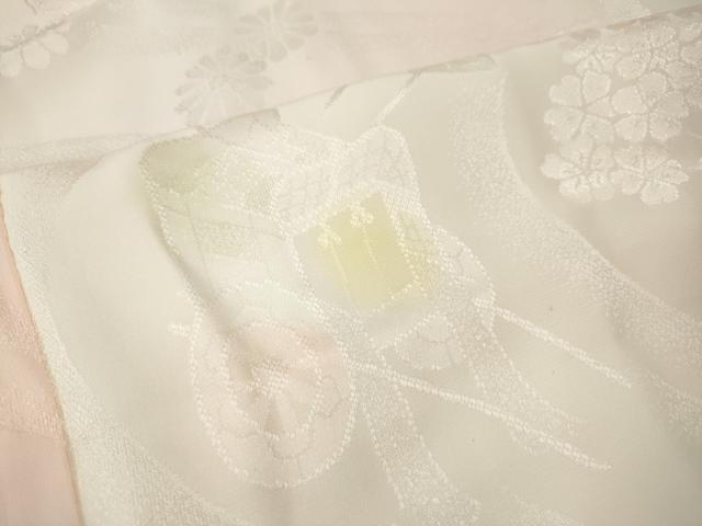 平和屋着物●振袖用長襦袢 袷 御所車花地紋 暈し染め さが美扱い 正絹 逸品 CABK8171ut