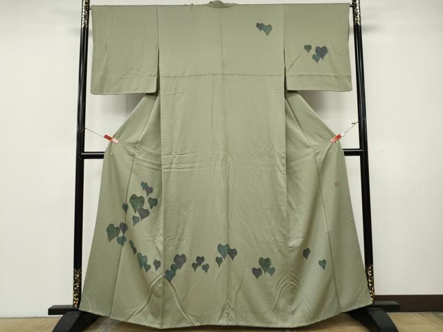 平和屋着物●山岡古都・古都染人 染織美術品 訪問着 舞葉文 正絹 逸品 CABK8184ut
