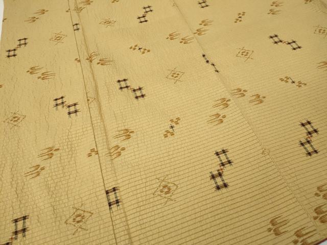 平和屋着物●上質なお召 絣文様 そごう扱い 正絹 逸品 未使用 CABK8191ut