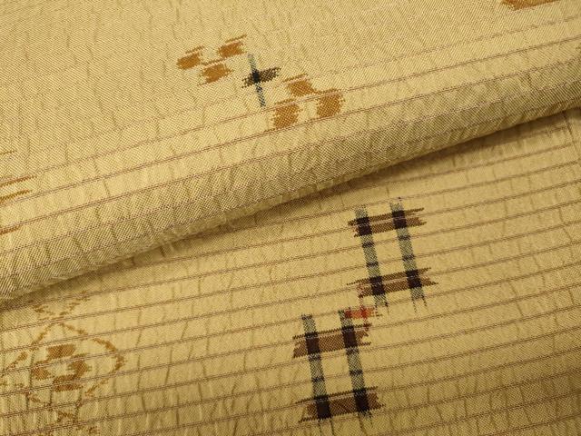 平和屋着物●上質なお召 絣文様 そごう扱い 正絹 逸品 未使用 CABK8191ut