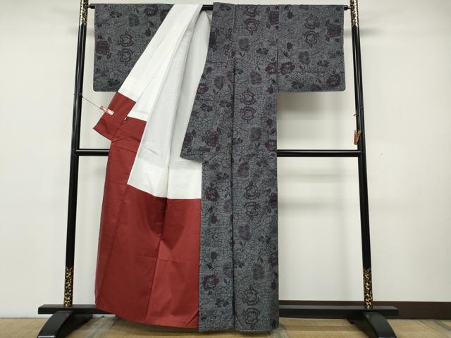 平和屋着物●本場大島紬 7マルキ 舞花文 伊勢丹扱い 正絹 逸品 未使用 CABK8196ut