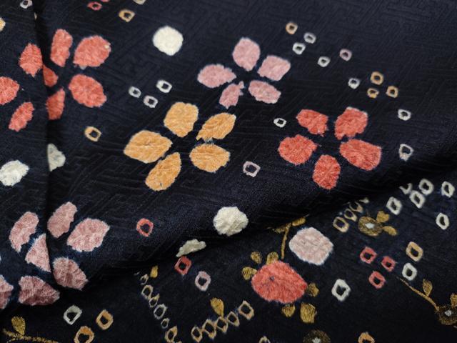 平和屋着物●訪問着 総絞り 流水草花文 金彩 正絹 逸品 CABK8202ut