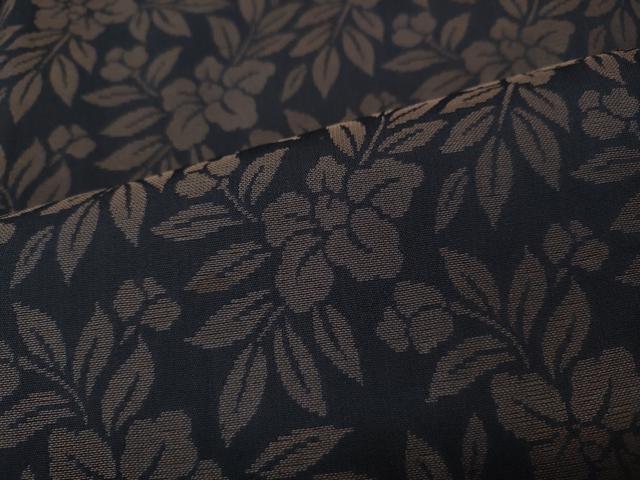 平和屋着物●上質なお召 舞花文 黒地 正絹 逸品 CABK8208ut