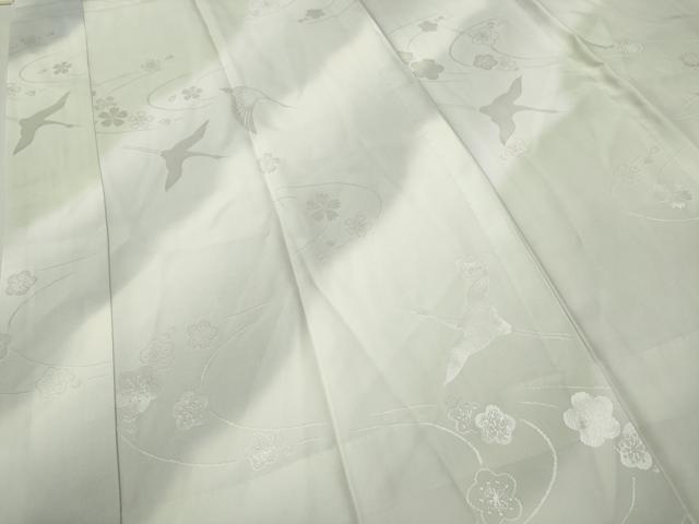 平和屋着物●長襦袢 無双仕立て 飛鶴舞花地紋 暈し染め 正絹 逸品 CABK8221ut