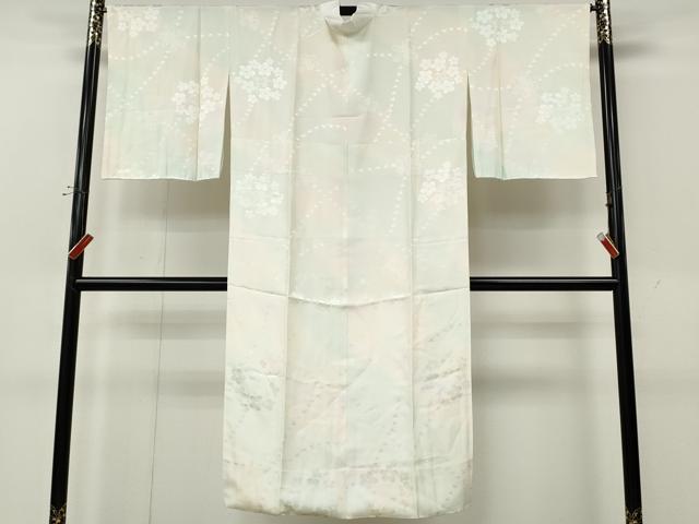 平和屋着物●長襦袢 袷 折鶴花地紋 暈し染め 正絹 逸品 CABK8222ut