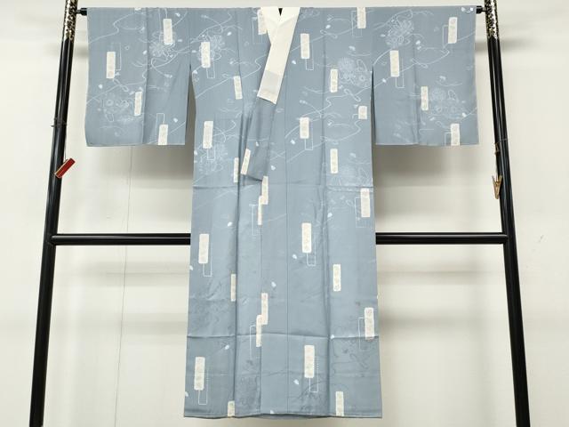 平和屋着物●長襦袢 袷 短冊花文 鼓地紋 正絹 逸品 未使用 CABK8227ut