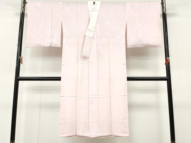 平和屋着物●長襦袢 無双仕立て 流水舞花地紋 薄桜色 半衿刺繍 正絹 逸品 CABK8233ut