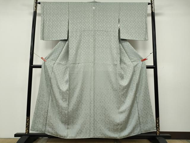 平和屋着物●江戸小紋 十二支格子地紋 角通し 正絹 逸品 CABK8237ut
