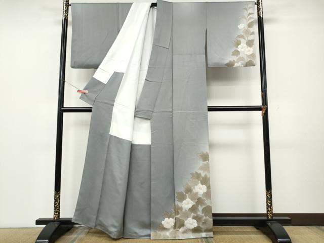 平和屋着物●訪問着 作家物 枝花文 暈し染め 正絹 逸品 CABK8255ut