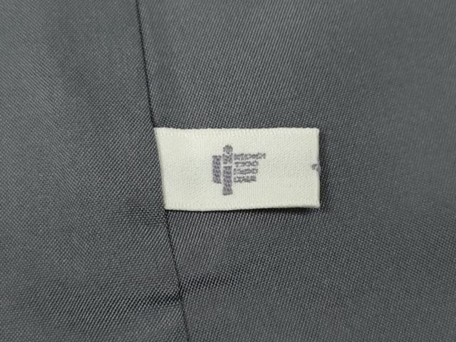 平和屋着物●訪問着 紬地 杢目絞り 切嵌吉祥文 黒地 反端付き 正絹 逸品 CABK8259ut