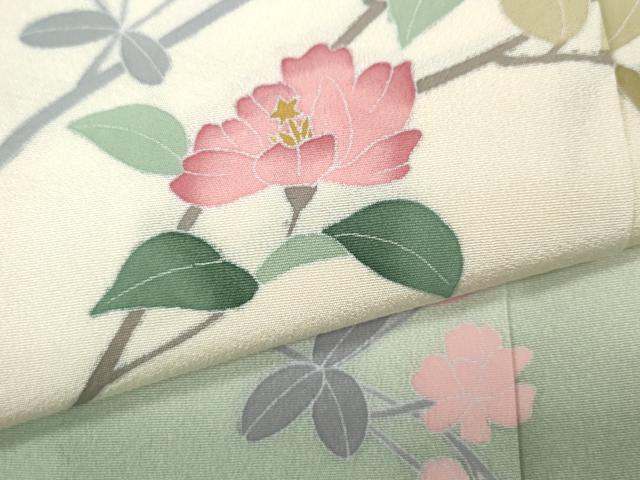 平和屋着物●訪問着 友禅 作家物 枝花文 暈し染め 正絹 逸品 CABK8276ut