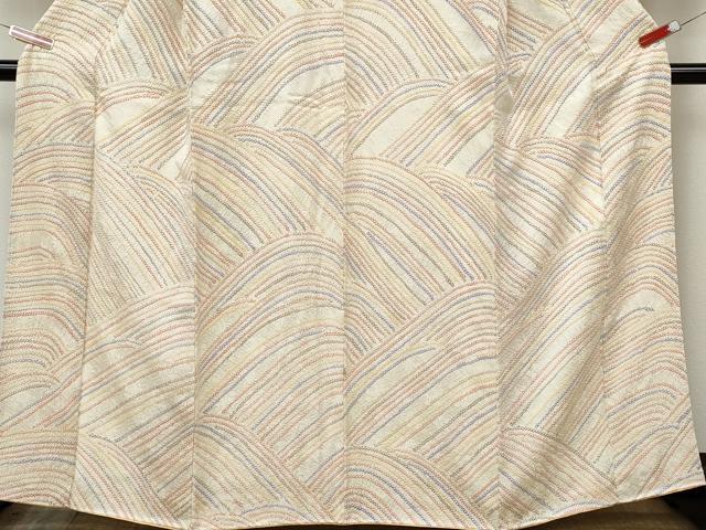 平和屋着物●訪問着 総絞り 立波文 正絹 逸品 CABK8284ut