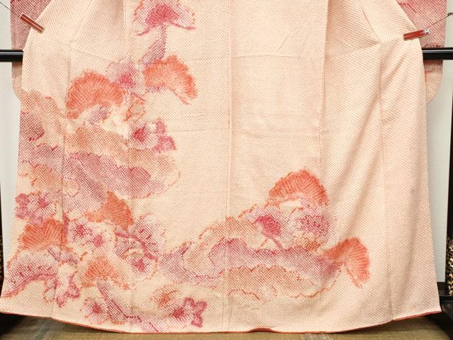 平和屋着物●豪華振袖 総絞り 松花文 正絹 逸品 CABK8292ut